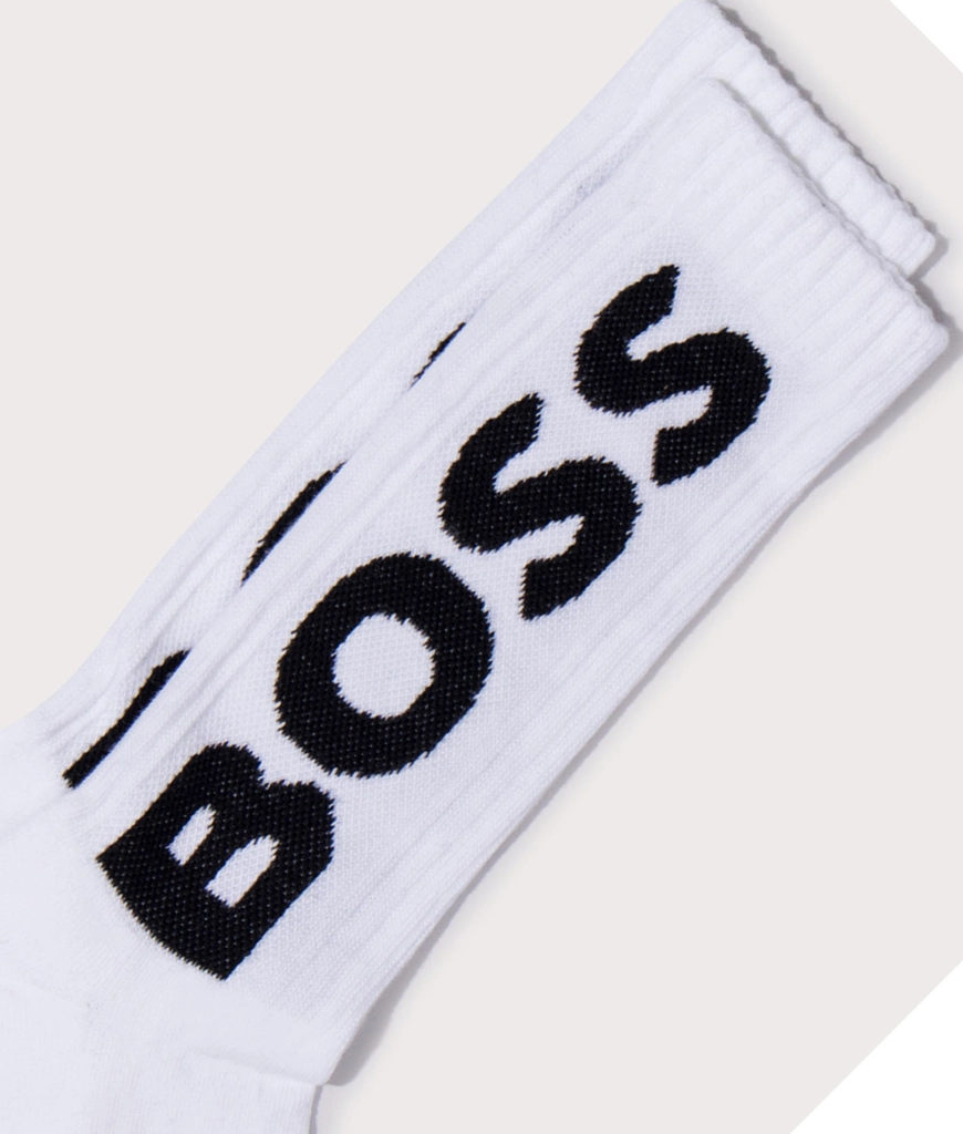 Hugo Boss Mens Quarter Length Rib Logo CC Socks